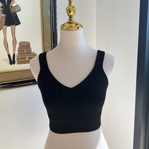 Re/Done Crop Black Stretch Tank